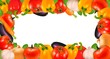 The big colorful group of vegetables. Vector.