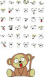 monkey baby cute sitting cartoon set