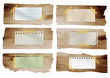 Collection of various note papers stick on wood planks