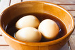 Hard-boiled eggs stew with sweet gravy