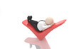 Office scenes (A man lies on a positive symbol)