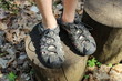shoes on his feet
