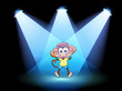 A happy monkey at the center of the stage