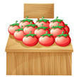 Vector: A tomato stand with an empty wooden signboard A tomato stand with an empty wooden signboard