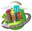 Vektor: A road surrounding the city A road surrounding the city