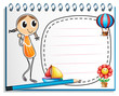 Vector: A notebook with an image of a girl and an empty space A notebook with an image of a girl and an empty space