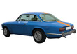 Retro blaues Auto in Vektor
