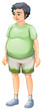 A fat man standing