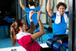 Photo: Man and woman in a fitness club Man and woman in a fitness club