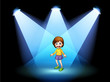 A little girl acting at the center of the stage