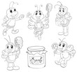 Doodle design of bees