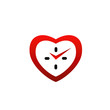 Heart shaped wall clock logo