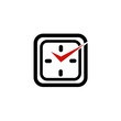 Wall clock business logo with red hands