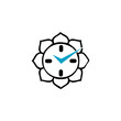 Clock with Buddhist lotus symbol