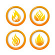 Fire web buttons set