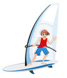 Boy on a sail board