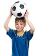 Photo: Boy in ukrainian national soccer uniform Boy in ukrainian national soccer uniform