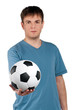 Foto: Man with classic soccer ball Man with classic soccer ball