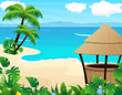 Tropical beach with cocktail Bar