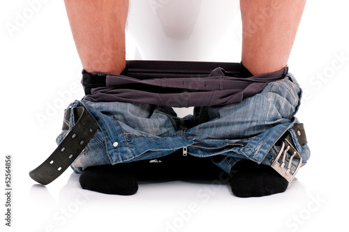 Photo: Man on toilet bowl Man on toilet bowl