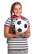 Photo: Schoolgirl with soccer ball Schoolgirl with soccer ball