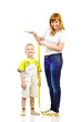 Photo: woman measuring child woman measuring child