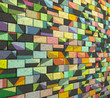 Illustration: 3d mosaic tile brick wall in multiple color pattern 3d mosaic tile brick wall in multiple color pattern