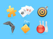Icons for games, leisure and gambling