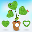 Grass heart symbol. Vector illustration