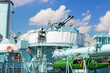 Warship detail in Gdynia city at Baltic Sea, Poland