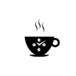 Coffee time logo concept- clock on the cup with coffee bean