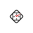 Wall clock business logo with red hands