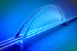 wireframe 3d  render of a bridge