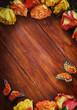 Wooden Background Decorated with Roses