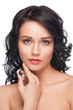 Woman with bright makeup