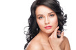 Woman with bright makeup