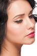 Woman with bright makeup