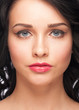 Woman with bright makeup
