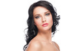 Woman with bright makeup