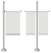 Flags on silver pole