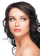 Woman with bright makeup