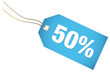 Label "50%" Blue