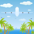 Vektor: Plane over sea Plane over sea
