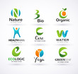 Vector green ecology alphabet