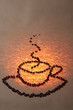 Coffee cup from beans