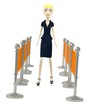 3d render of cartoon character with barriers