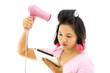Photo: Woman with tablet makeup Woman with tablet makeup