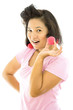 Photo: pretty woman with hair curlers pretty woman with hair curlers