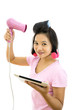 Photo: Woman with tablet makeup Woman with tablet makeup