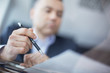 Businessman writing